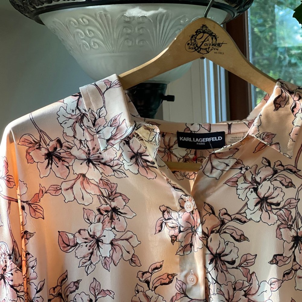 Long Sleeve Tunic Top Blouse XL - Karl Lagerfeld Paris